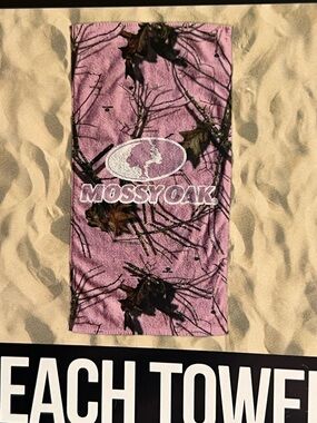 Pink Camouflage Mossy Oak Beach Towel